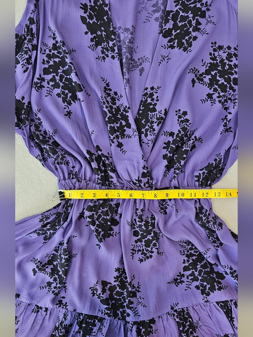 Zara Women's Small Purple & Black  Floral Mini Dress With Ruffle Hem - Picture 12 of 16
